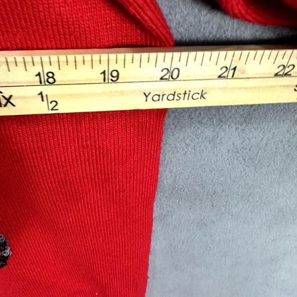 Verve ami pullover sweater womens XL red penguin‎ sequin cozy cabincore holiday - Picture 5 of 8